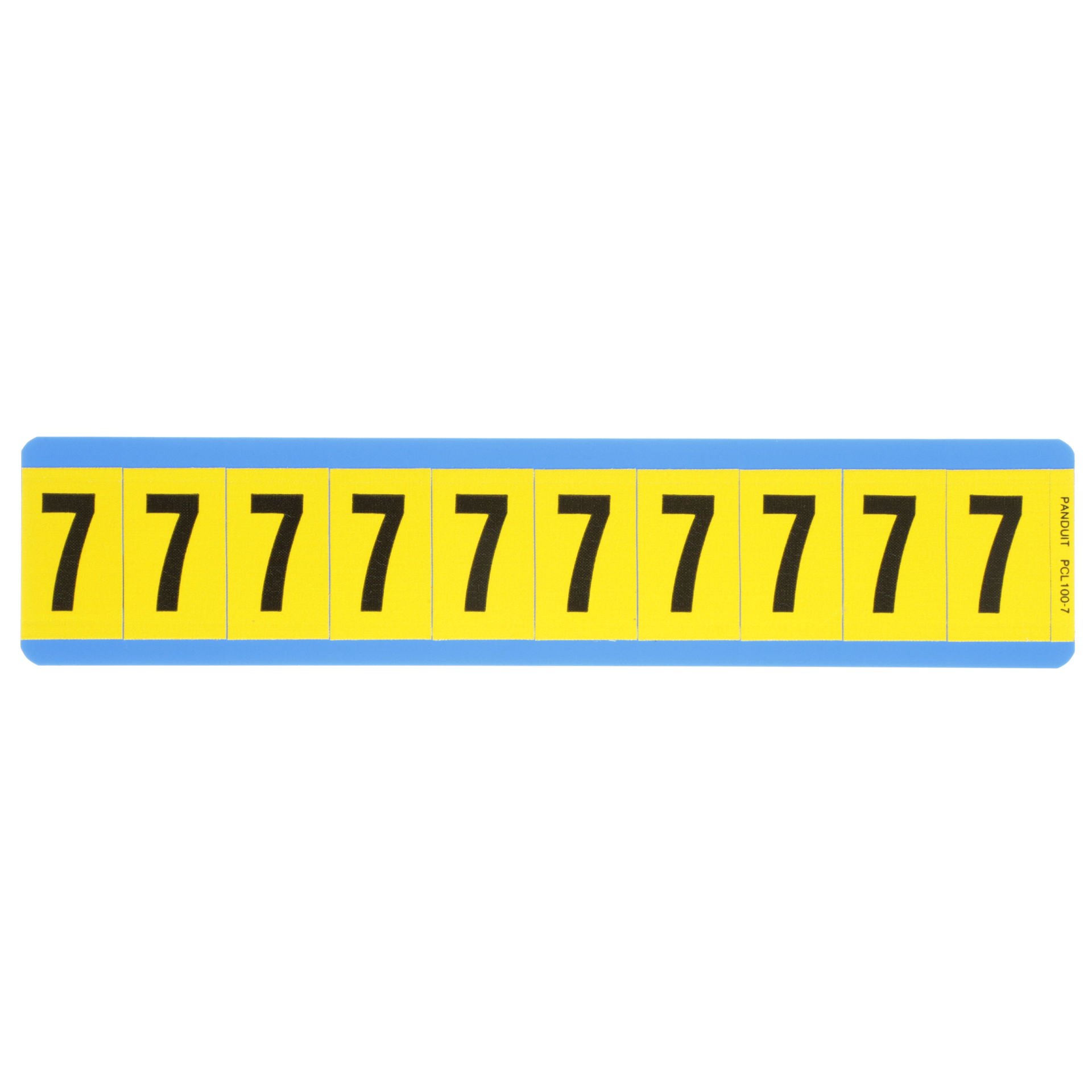 Siyah / san Vinil bez numarası, 1.00'' (25,4 mm), gösterge yüksekliği, 1.50'' (38.1) yüksekliği, '7' (gösterge), vinil kumaş, 10 markörler / kart, 25 kart / paketi.