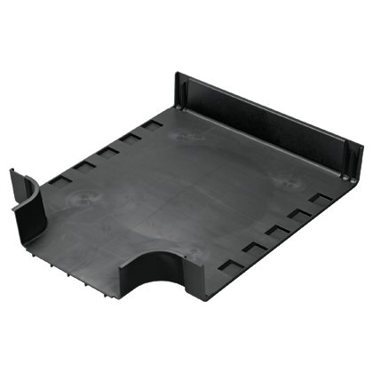 24x4 kanalı ve / veya bağlantı parçaları takılır, düz yatay mesafeden bir 12x4 çıkışı olan bir 90 ° 'lik yatay dalı oluşturmak için kullanılır. İsteğe bağlı bölünmüş kapak FRTCV24W12BL kabul eder.
