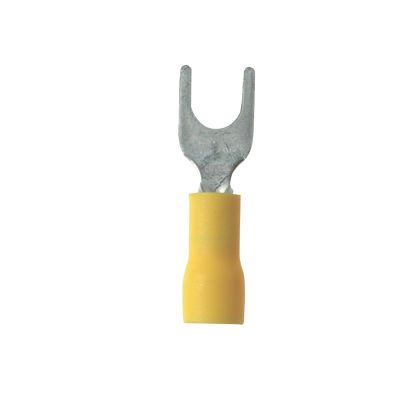 Çatal terminal vinil huni girişi, 26- 22 AWG, 6. saplama boyutu, bulk paket, yalıtılmış.