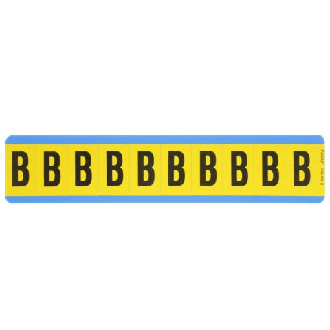 Siyah / san Vinil bez mektup, 1.00'' (25,4 mm), gösterge yüksekliği, 1.50'' (38.1) yüksekliği, 'B' (gösterge), vinil kumaş, 10 markörler / kart, 25 kart / paketi.