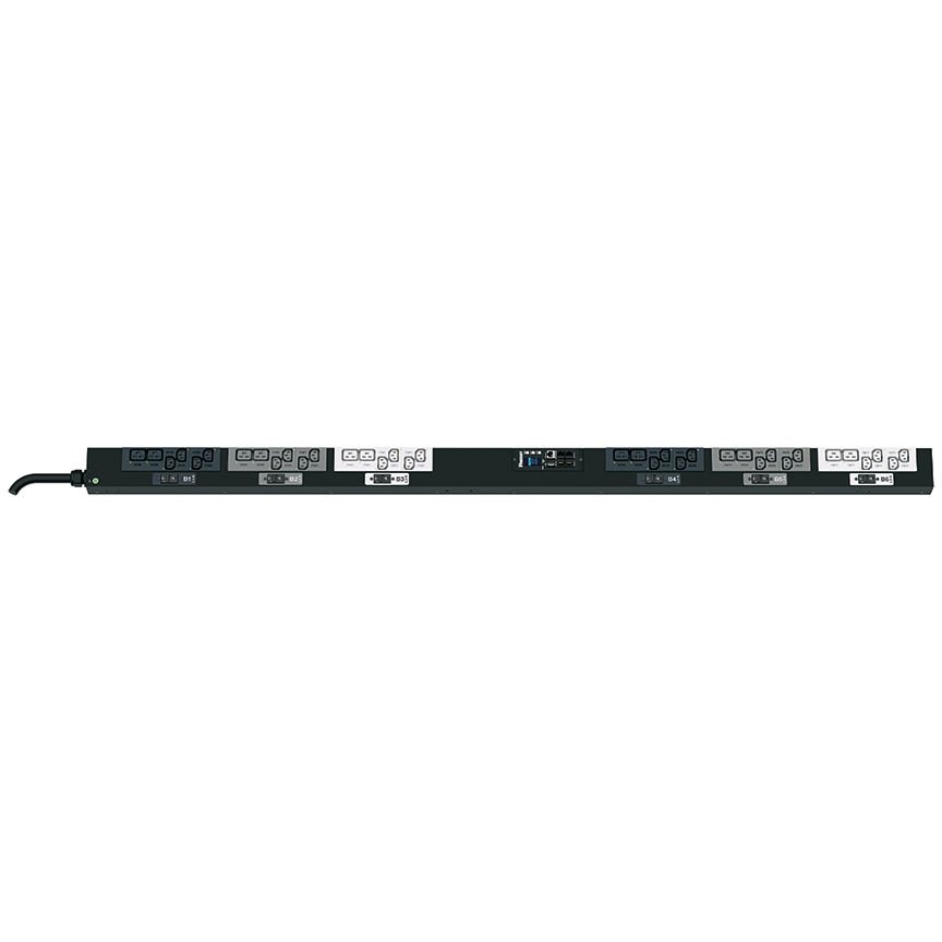 SmartZone ™ G5 PDU Raf (MS Serisi) 32 A 3-faz, 415V, (24), C13 ve (12) C19 kapları, IEC 60.309 3P + K + E 6h 32A fiş ve önlemler 68,898 ''U x 2.047'' W Anahtarlı İzlenen x 2.1'' D (1750.1mm x 50.8mm x 53.3mm) Renk:. Siyah
