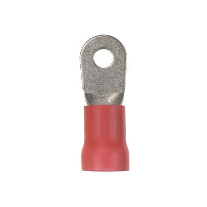 Halka terminal, büyük tel 2 AWG, 3/8'' saplama boyutu, vinil izolasyonlu, standart paket.