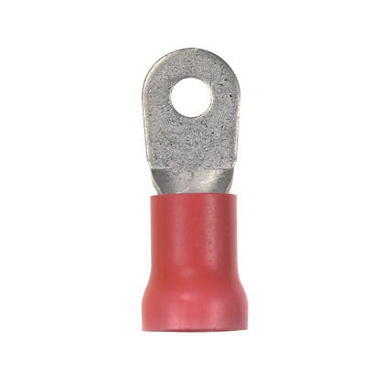 Halka terminal, büyük tel 2 AWG, 5/16'' saplama boyutu, vinil genişletilmiş izolasyon, yığın paketi.