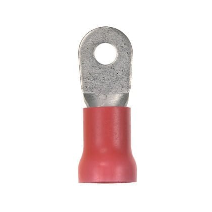 Halka terminal, büyük tel 2 AWG, 5/16'' saplama boyutu, vinil genişletilmiş yalıtımı, standart paket.