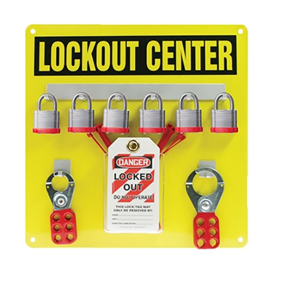 Lokavt Tagout, 6, Asma Kilit Alüminyum Kurulu Seti, 14'' x 14'' .
