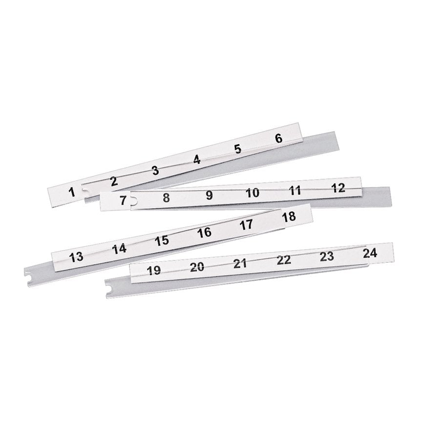 etiket / etiket kapakları (CPPL24M6BLY) ve NetKey ™ Kalıp Yama Panelleri ile Mini-Com® M6 Stil Modüler Ön kapak Patch Paneller için Yedek etiketler. Etiketler -24 önceden printed1 bir tarafında ve arka tarafında alan yazma bulunmaktadır.