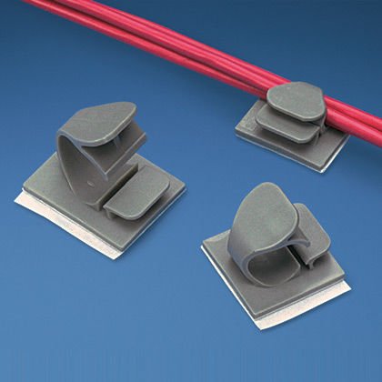 Yapışkan tel tutucuyu, .75'' (19.1mm) demet, gri, standart bir paket mandal destek.