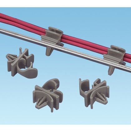 tel tutucuyu Mandallama, .75'' (19.1mm) demeti, gri, standart bir paket monte diken itin.