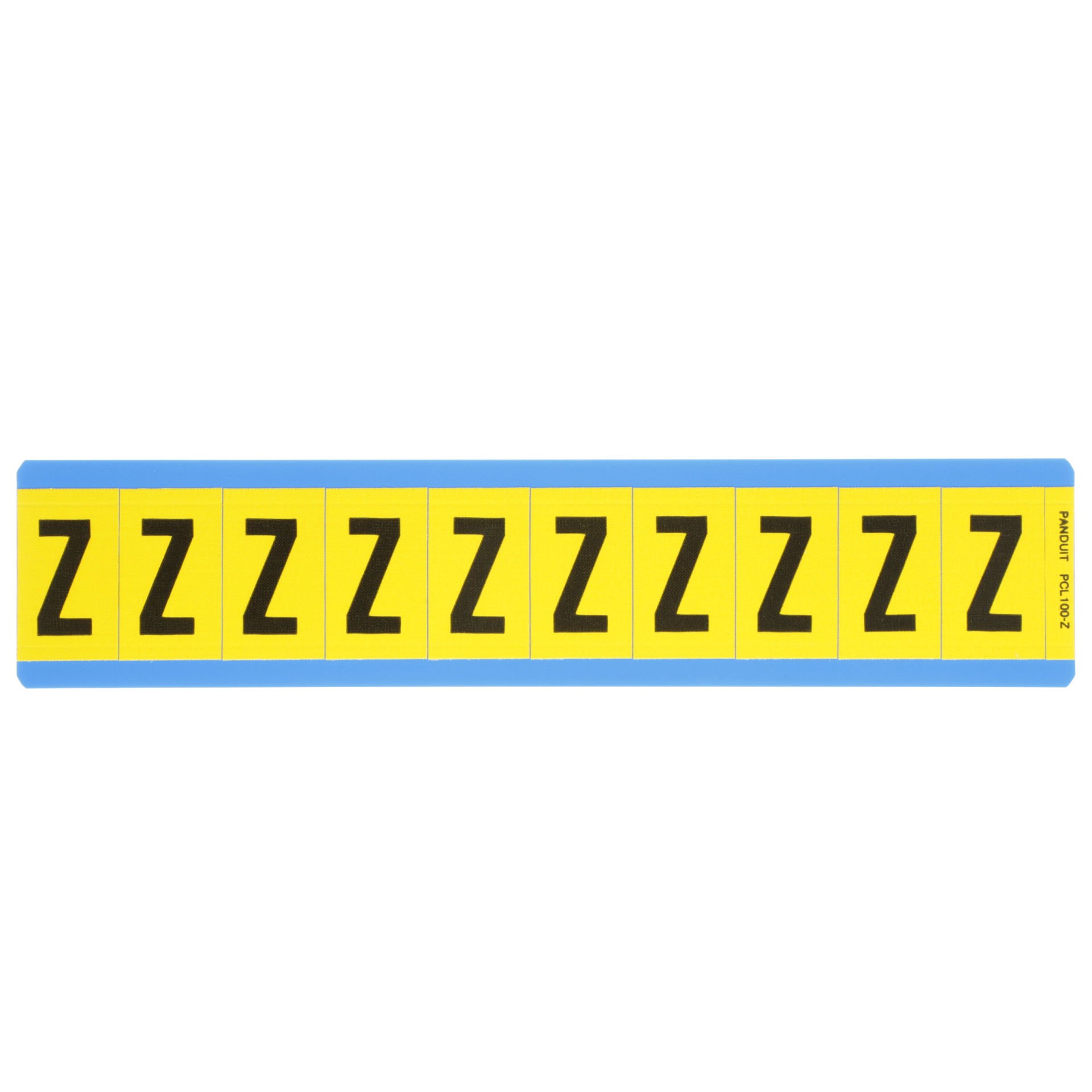 Siyah / san Vinil bez mektup, 1.00'' (25,4 mm), gösterge yüksekliği, 1.50'' (38.1) yüksekliği, 'Z', (gösterge), vinil kumaş, 10 markörler / kart, 25 kart / paketi.