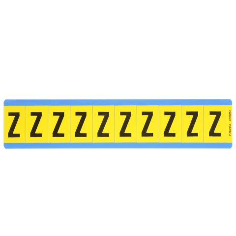 Siyah / san Vinil bez mektup, 1.00'' (25,4 mm), gösterge yüksekliği, 1.50'' (38.1) yüksekliği, 'Z', (gösterge), vinil kumaş, 10 markörler / kart, 25 kart / paketi.
