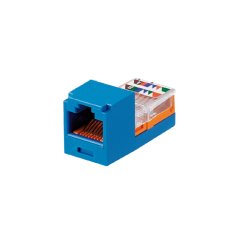 Kategori 5e, RJ45, kılavuz-şasi, 8-konumu, 8 telli evrensel modül, Mavi.