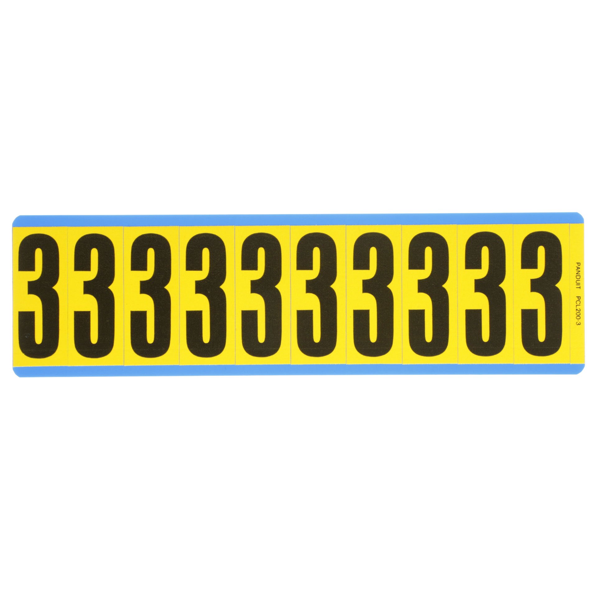 Siyah / san Vinil bez numarası, 2.00'' (50.8mm) gösterge yüksekliği, 2.25'' (57.2) yüksekliği, '3' (gösterge), vinil kumaş, 10 markörler / kart, 25 kart / paketi.