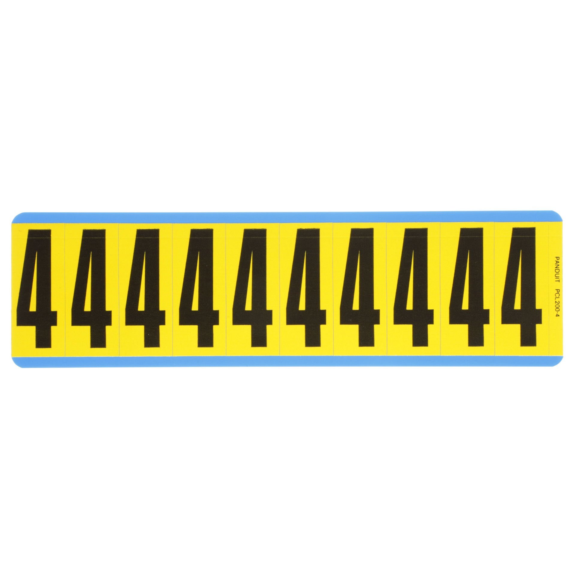 Siyah / san Vinil bez numarası, 2.00'' (50.8mm) gösterge yüksekliği, 2.25'' (57.2) yüksekliği, '4' (gösterge), vinil kumaş, 10 markörler / kart, 25 kart / paketi.