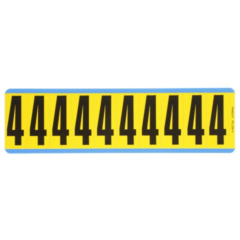Siyah / san Vinil bez numarası, 2.00'' (50.8mm) gösterge yüksekliği, 2.25'' (57.2) yüksekliği, '4' (gösterge), vinil kumaş, 10 markörler / kart, 25 kart / paketi.