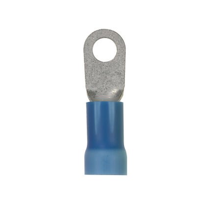 Halka terminal, büyük tel 6 AWG, 1/2'' saplama boyutu, vinil izolasyonlu, standart paket.