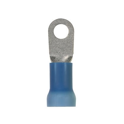 Halka terminal, büyük tel 6 AWG, 1/2'' saplama boyutu, vinil genişletilmiş yalıtımı, standart paket.