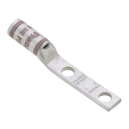 İki delikli, pencere, dar bir dil çıkıntısı ile standart bir kovan, 2. AWG kablo, 1/4 saplama deliği, 1 delik açıklığı.