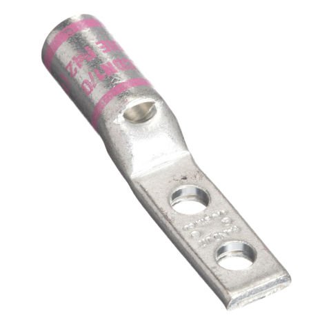 Bakır Sıkıştırma Lug, 2 Delik, 750 kcmil, Dar Dil, 1/2'' Stud, 1.00'' Delik Aralığı