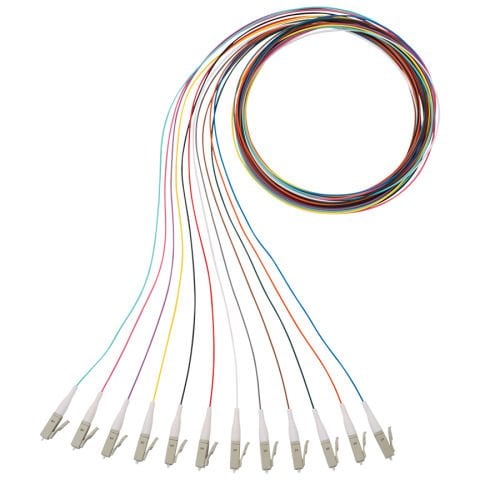 900um tamponlu kablo, 2 metre (12 renkli helezon grubu) ile saç örgüsü için NetKey 1 lifli OS2 LC.