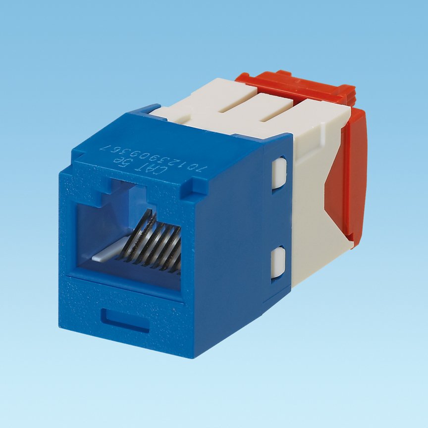 Kategori 5e, RJ45, 8-konumunda, 8-telli, Kriko modülü, paketlenmiş Bulk. EGJT sonlandırma aracı, Mavi, 24pc içerir.