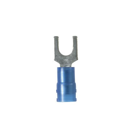 Çatal Terminali, naylon, 18- 14 AWG, 6. damızlık boyutu, dar dil, standart paket yalıtımlı.