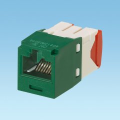 Kategori 5e, RJ45, 8-konumu, 8 telli evrensel jak modülü. Yeşil.