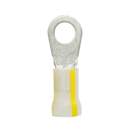 Halka terminali, # 4 AWG, KYNAR yalıtımlı, 1/4'' damızlık boyutu.