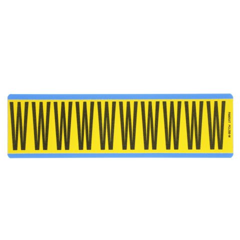 Vinil bez mektup, 2.00'' (50.8mm) gösterge yüksekliği, 2.25'' (57.2) yüksekliği, 'W' siyah / san (gösterge), vinil kumaş, 10 markörler / kart, 25 kart / paketi.