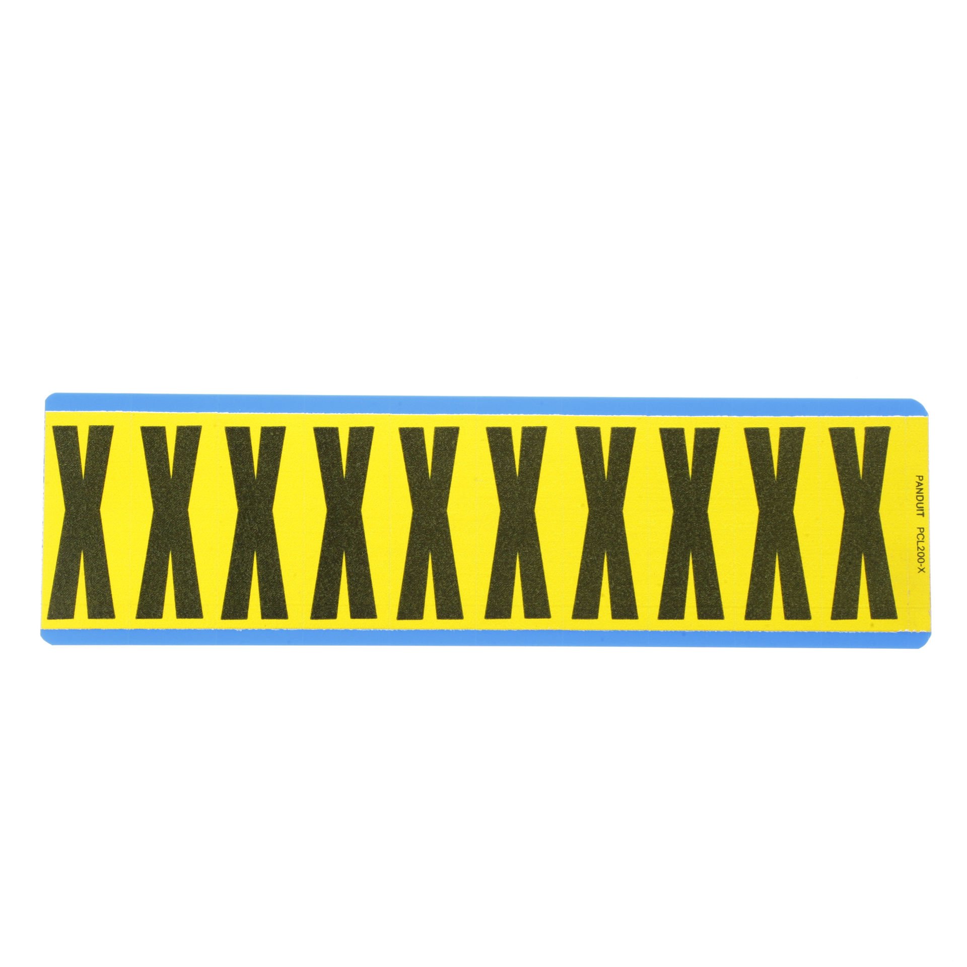 Siyah / san Vinil bez mektup, 2.00'' (50.8mm) gösterge yüksekliği, 2.25'' (57.2) yüksekliği, 'X', (gösterge), vinil kumaş, 10 markörler / kart, 25 kart / paketi.