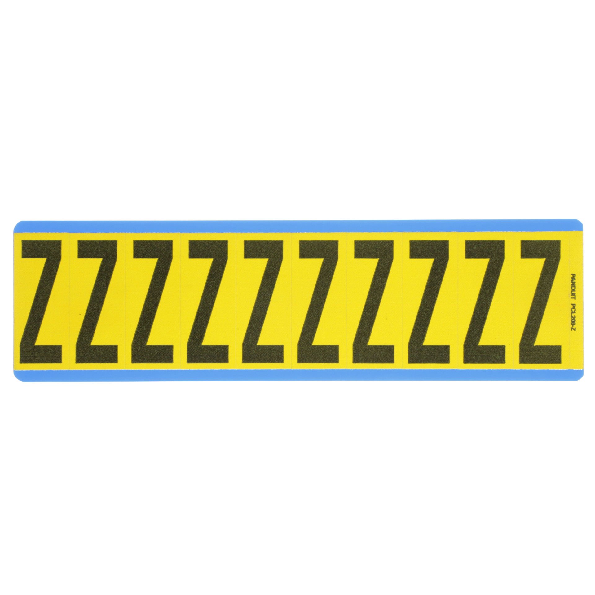 Siyah / san Vinil bez mektup, 2.00'' (50.8mm) gösterge yüksekliği, 2.25'' (57.2) yüksekliği, 'Z', (gösterge), vinil kumaş, 10 markörler / kart, 25 kart / paketi.