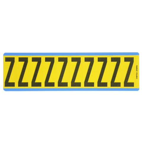Siyah / san Vinil bez mektup, 2.00'' (50.8mm) gösterge yüksekliği, 2.25'' (57.2) yüksekliği, 'Z', (gösterge), vinil kumaş, 10 markörler / kart, 25 kart / paketi.