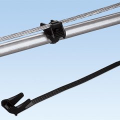 entegre 1/2'' siyah havadan destek bağlantı (214 x 11.4 mm) genişliğinde, uzun ve 0.45'' destek ipi uygulamaları için (12.7) aralayıcı Bu 8.4'' . hava şartlarına dayanıklı Polipropilen maddesinden imal edilmiş bir salıverilebilir kilitleme stili özellikle