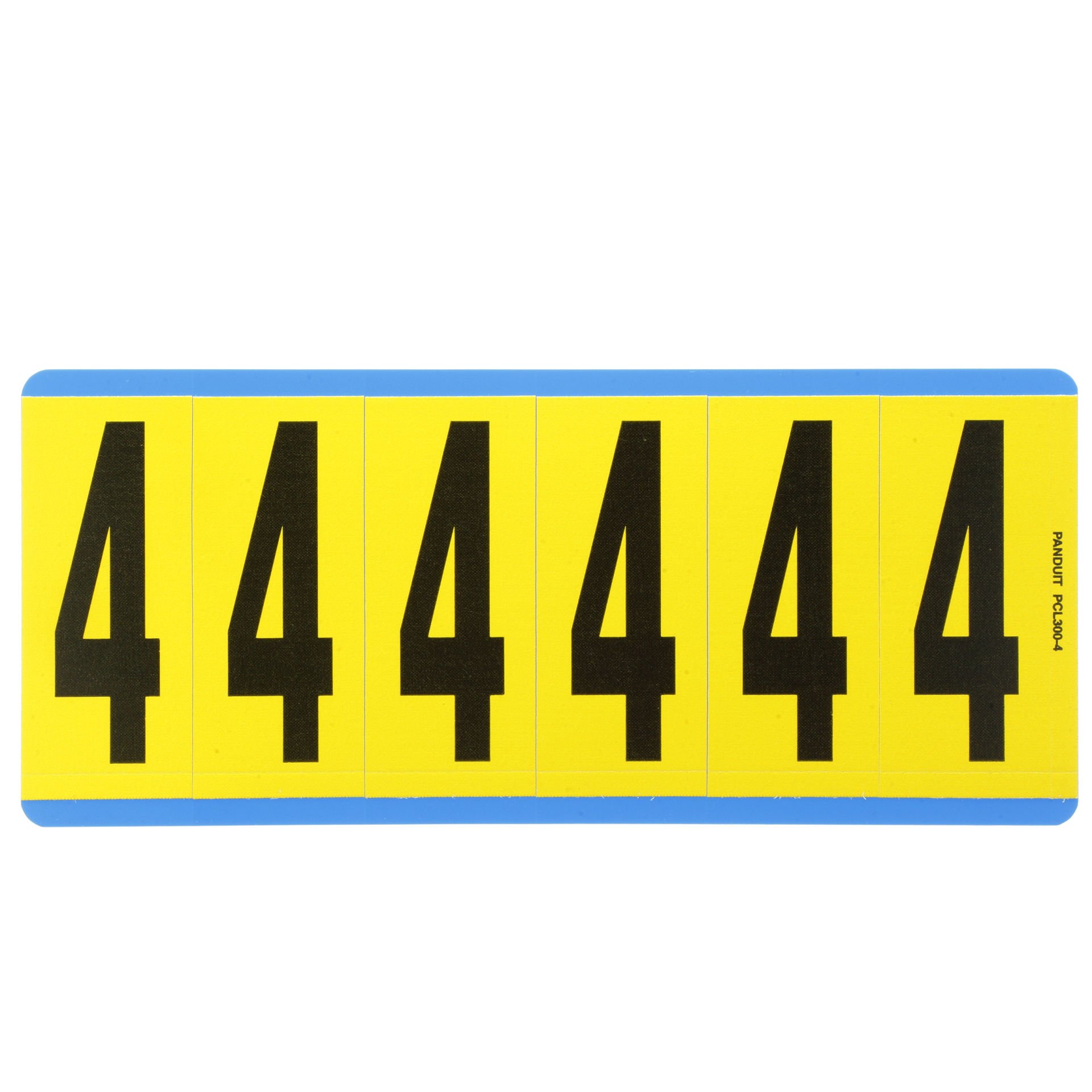 Siyah / san Vinil bez numarası, 3.00'' (76.2 mm), gösterge yüksekliği, 3.50'' (88.9) yüksekliği, '4' (gösterge), vinil kumaş, 6 markörler / kart, 25 kart / paketi.