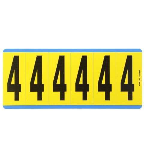 Siyah / san Vinil bez numarası, 3.00'' (76.2 mm), gösterge yüksekliği, 3.50'' (88.9) yüksekliği, '4' (gösterge), vinil kumaş, 6 markörler / kart, 25 kart / paketi.