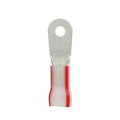 Halka terminali, 8. AWG, KYNAR yalıtılmış, 3/8'' saplama boyutu.
