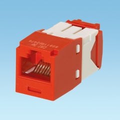 Kategori 5e, RJ45, 8-konumu, 8 telli evrensel jak modülü. Kırmızı. TG Stili.