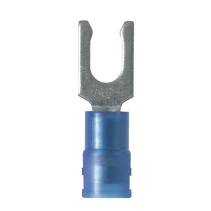 Kilitleme Çatal Terminali, naylon izoleli, 18-14 AWG, 8. damızlık boyutu, standart paket.