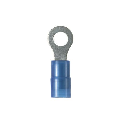 Halka Terminal Kablo Pabucu, naylon yalıtımlı, 18 - 14 AWG, # 8 saplama boyutu