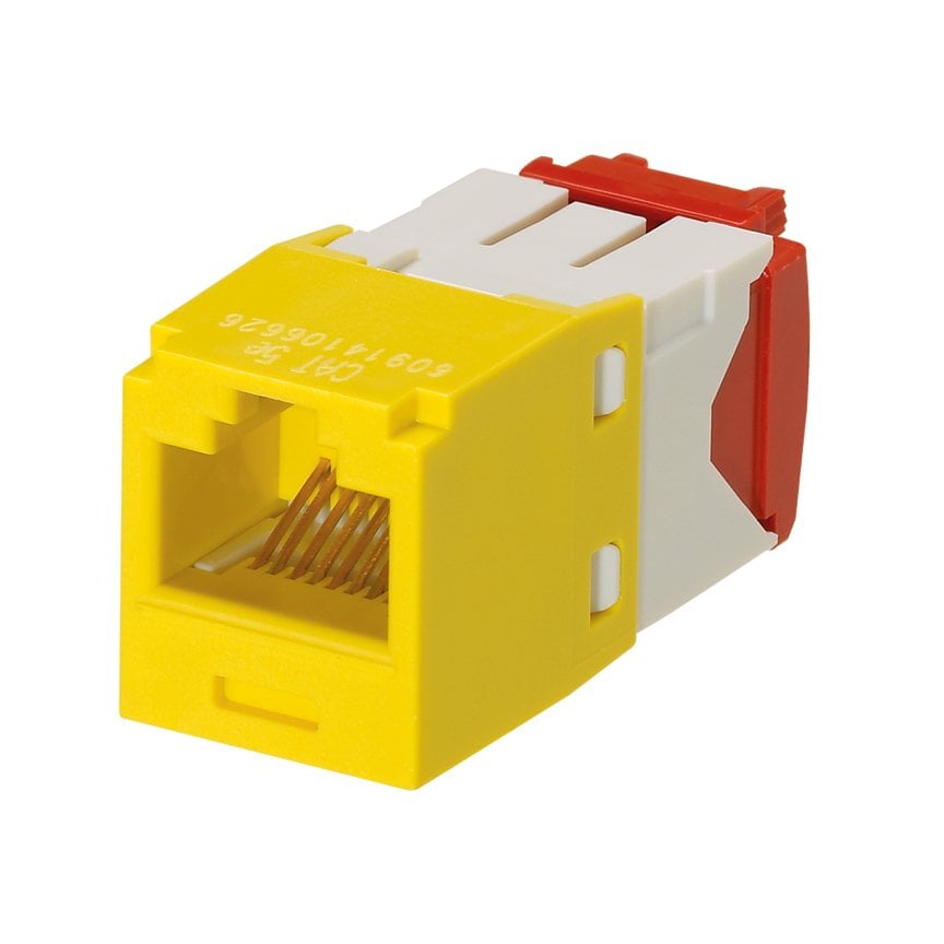 Kategori 5e, RJ45, 8-konumunda, 8-telli, Kriko modülü, paketlenmiş Bulk. EGJT sonlandırma aracı, Sarı içerir.