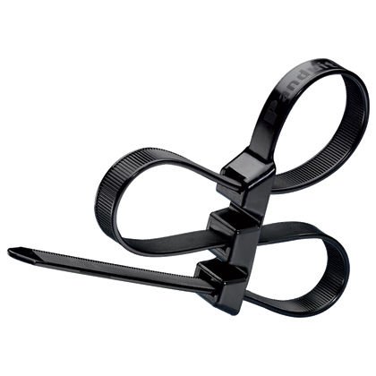 Tüm-Ty® üç döngü kablo bağı, çok kalın bir enine kesit, 20.0 (508 mm) uzunluğunda, hava şartlarına dayanıklı naylon 6.6, siyah.