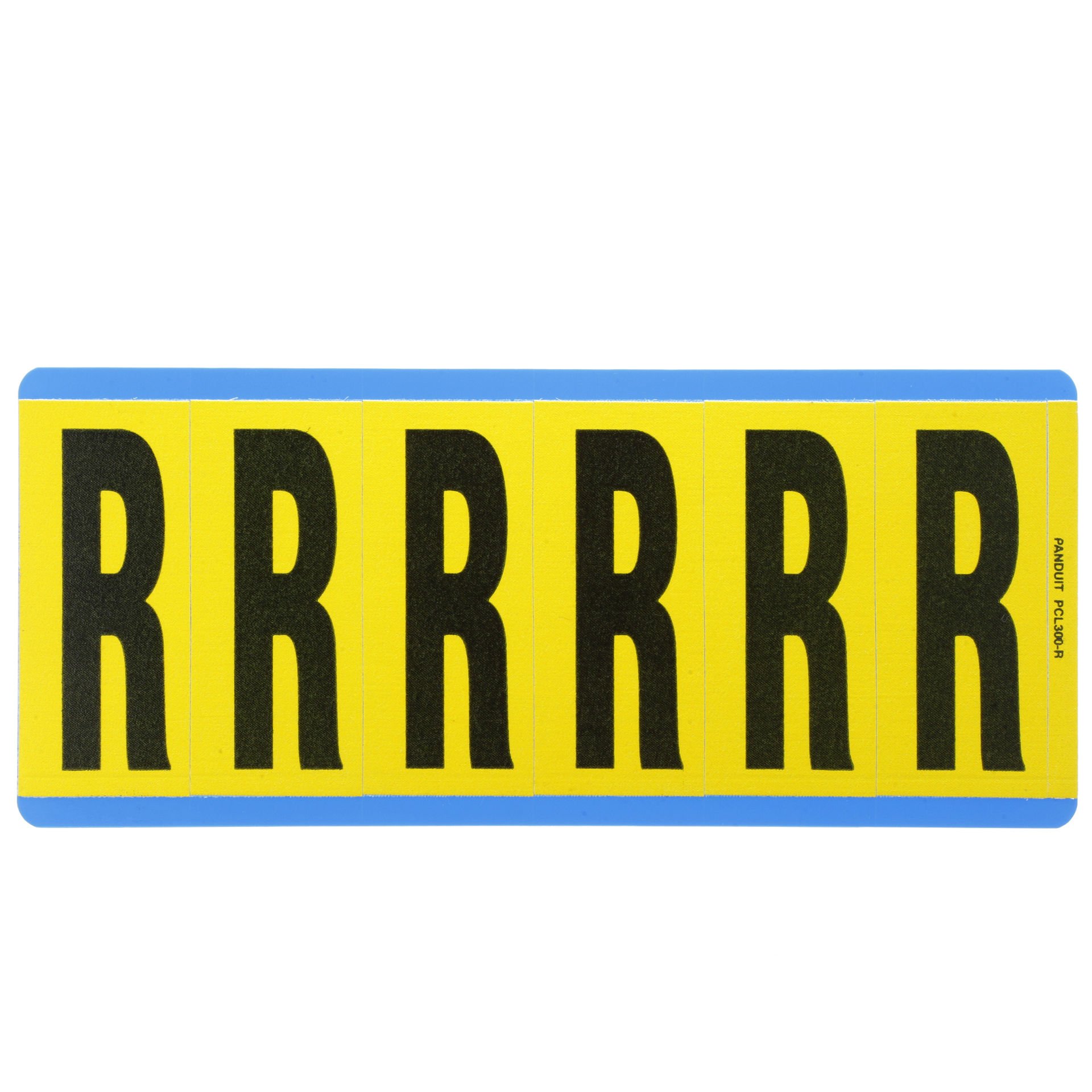 Siyah / san Vinil bez mektup, 3.00'' (76.2 mm), gösterge yüksekliği, 3.50'' (88.9) yüksekliği ile, 'R' (gösterge), vinil kumaş, 6 markörler / kart, 25 kart / paketi.