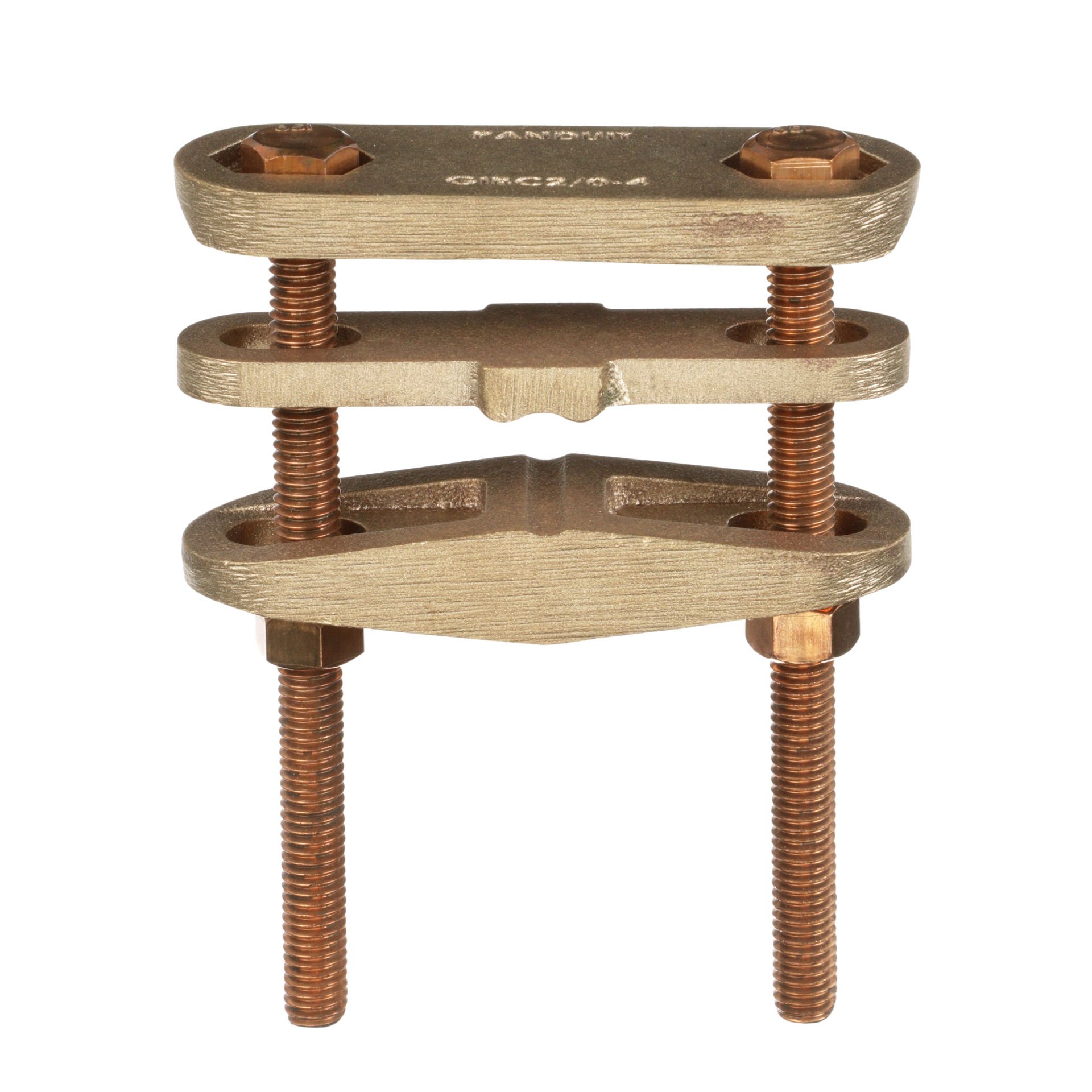 'H-Beam için bronz Zemin Kelepçe, 4 AWG SOL. - 2/0 AWG STR. Tel 1-7 / 8'' - 2-1 / 2'' , H-kiriş