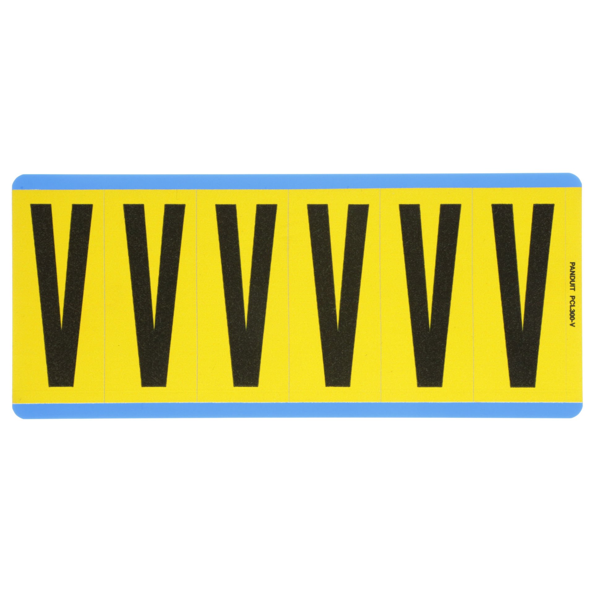 Siyah / san Vinil bez mektup, 3.00'' (76.2 mm), gösterge yüksekliği, 3.50'' (88.9) yüksekliği, 'V' (gösterge), vinil kumaş, 6 markörler / kart, 25 kart / paketi.