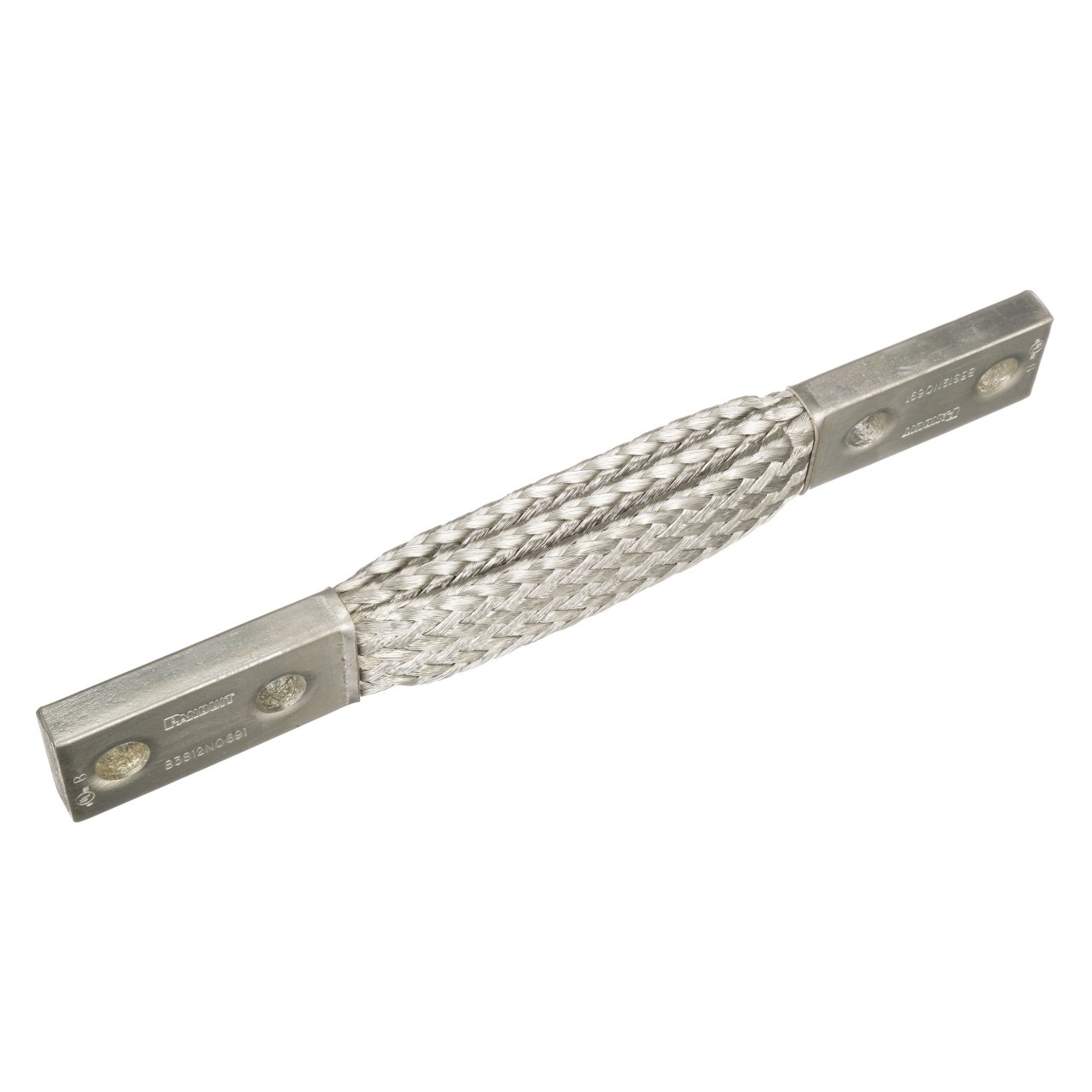 Örgülü Yapıştırma Kayış, İki Delik, Sigara Insul, 506 kcmil, 12.00” (304.8 mm), NEMA, 0,56” (14,2 mm) Delik Dia, 1.75” (44.5 mm) Delik Aralığı