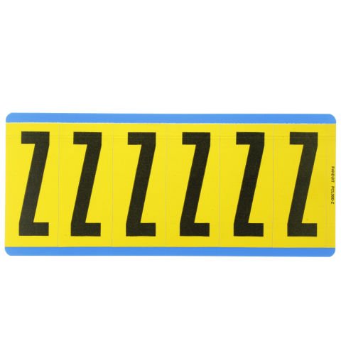 Siyah / san Vinil bez mektup, 3.00'' (76.2 mm), gösterge yüksekliği, 3.50'' (88.9) yüksekliği, 'Z', (gösterge), vinil kumaş, 6 markörler / kart, 25 kart / paketi.