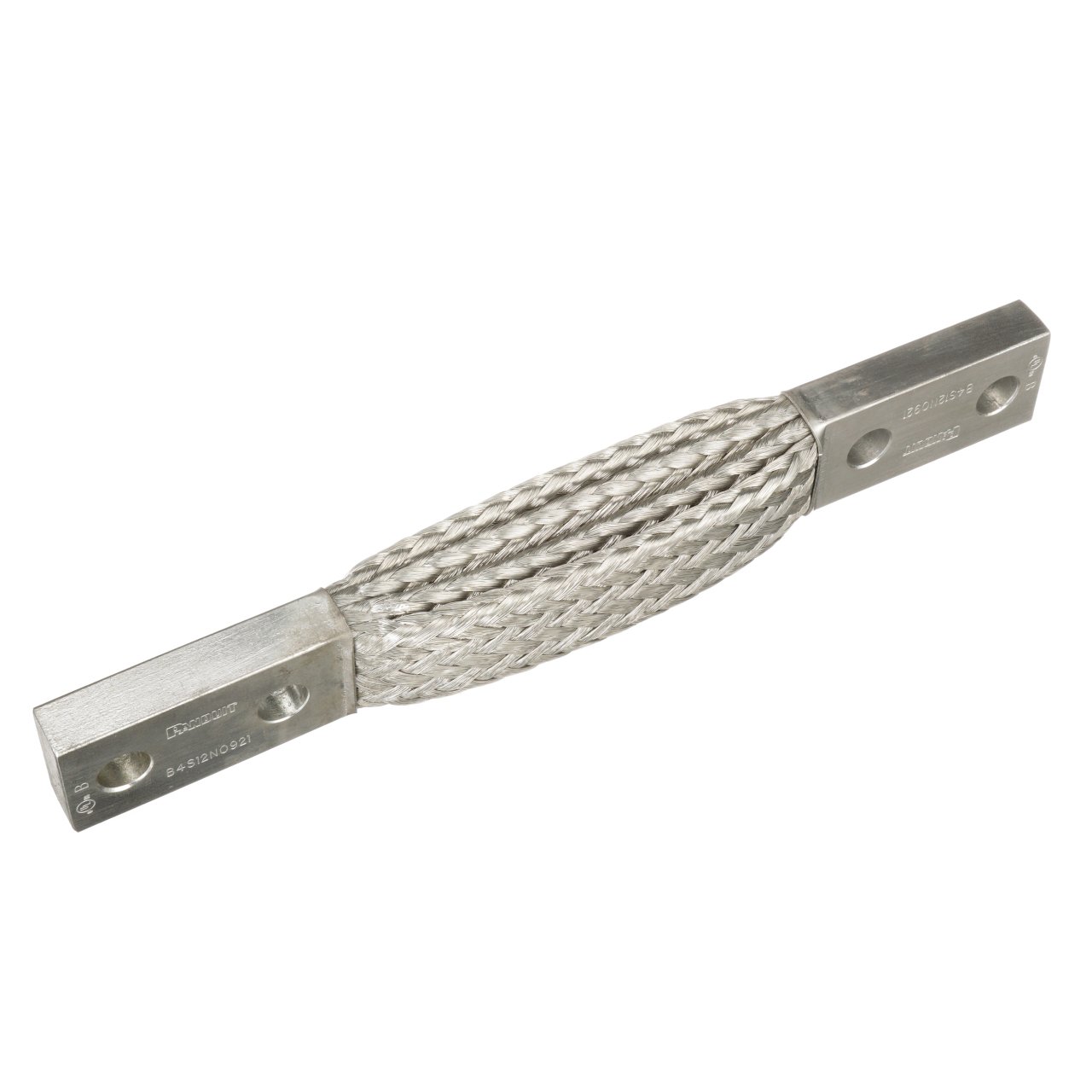 Örgülü Yapıştırma Kayış, İki Delik, Sigara Insul, 675 kcmil, 12.00” (304.8mm), NEMA, 0,56” (14,2 mm) Delik Dia, 1.75” (44.5 mm) Delik Aralığı