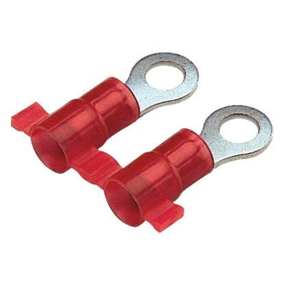 18 AWG, 4. saplama boyutu - Halka terminal, naylon, metal kol, 22 yalıtılmıştır.