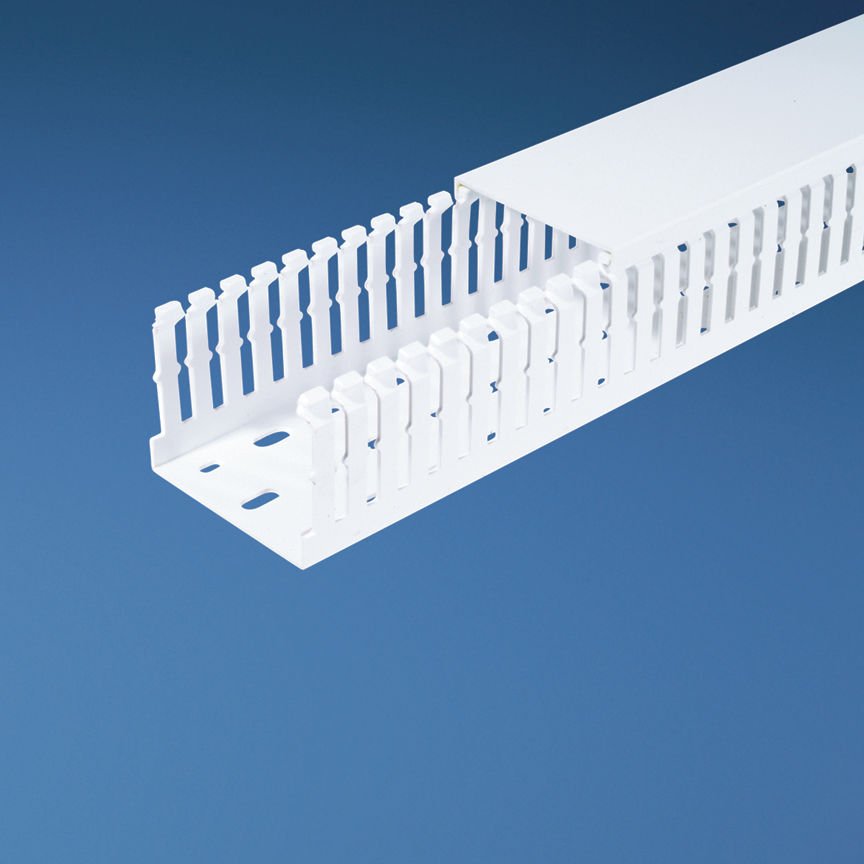 Panduct® MC tipi metrik dar yarık kablo kanalı, 25 mm G x 25 mm Y x 2M uzunluk, PVC, beyaz.