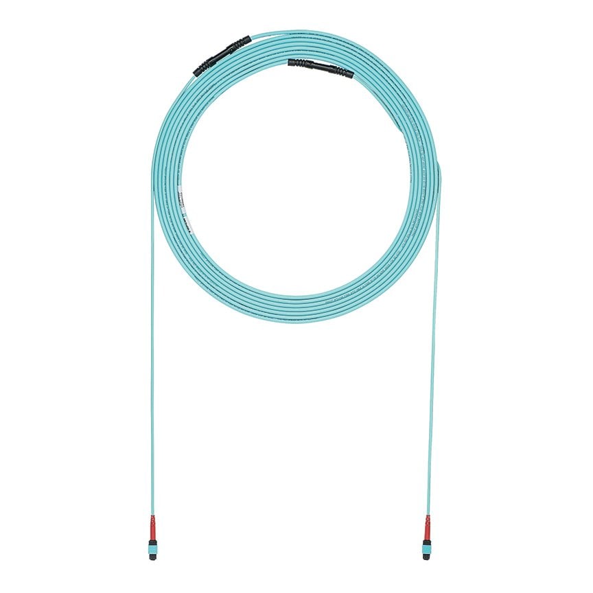 Eye, 47 Metre, Aqua Çekme 24 Elyaf OM3 HD Flex Kapalı Küçük Çap Gövde, LSZH, 24F MPO Erkek, Metot A, Optimize Edilmiş IL için 24F MPO Erkek,.