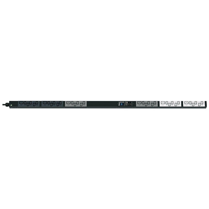 SmartZone ™ G5 başına Çıkışı (MSPO Seri) PDU Raf, 16 A 3-faz, 415V, (30), bir C13 ve (6) C19 kaplar, IEC 60.309 3P + K + E 6h 16A fiş ve önlemler 68,898'' U x 2.047 Anahtarlı İzlenen (1750.1mm x 50.8mm x 53.3mm) D ''W 2.1 x'' Renk:. Siyah